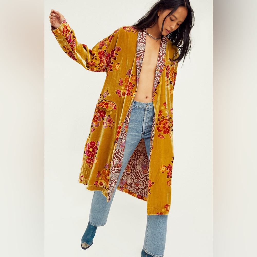 Free People Wild Nights Velvet Duster